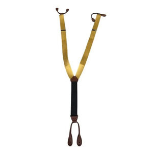 Boston Traders Vintage Yellow Leather Y-Back Suspenders Adjustable